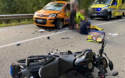 Seewen SO – 20-jähriger Motorradlenker bei Kollision mit Auto leicht verletzt