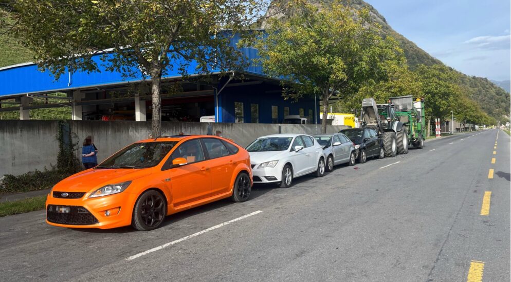 Sargans SG – Auffahrkollision mit fünf Fahrzeugen fordert zwei Verletzte