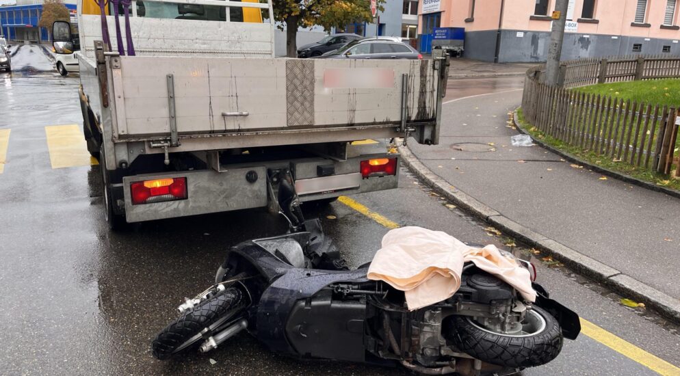 Rorschach SG – Motorradfahrer (17) nach Auffahrkollision leicht verletzt