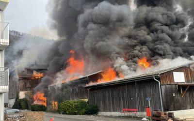 Pieterlen BE – Zimmerei in Vollbrand – Hund konnte nur noch tot geborgen werden