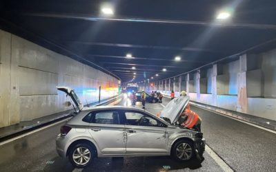 Muttenz BL / Autobahn A2 – Spurwechsel im Tunnel führt zu mehreren Kollisionen