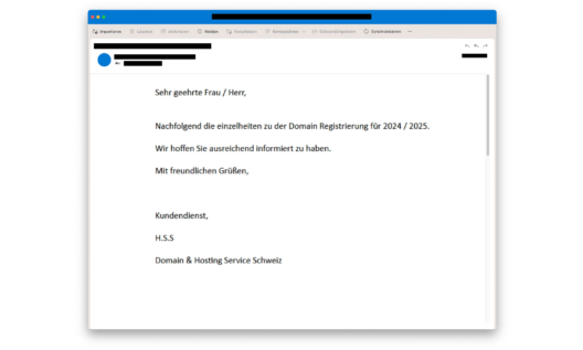 Vorsicht vor angeblichen Domain-Rechnungen Vorsicht vor angeblichen Domain-Rechnungen