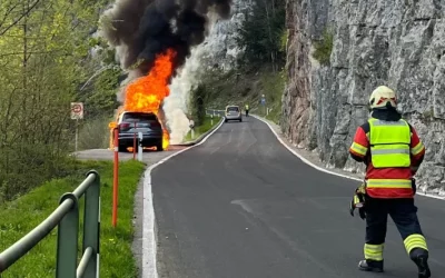 Hägendorf SO – Fahrzeugbrand hatte vorübergehend Sperrung derAllerheiligenstrasse zur Folge