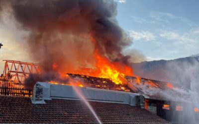 Domat/Ems GR – Stallgebäude gerät in Brand – grosser Sachschaden