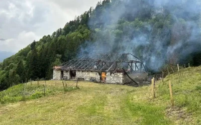Brand einer Alphütte in Montbovon FR
