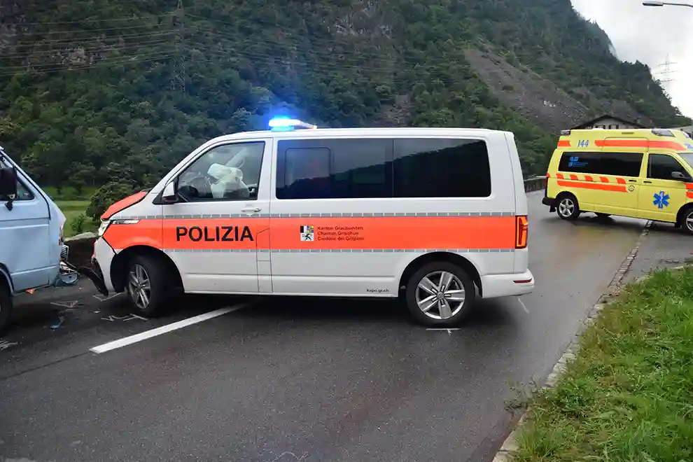 Brusio GR – Polizeiauto in Kollision verwickelt