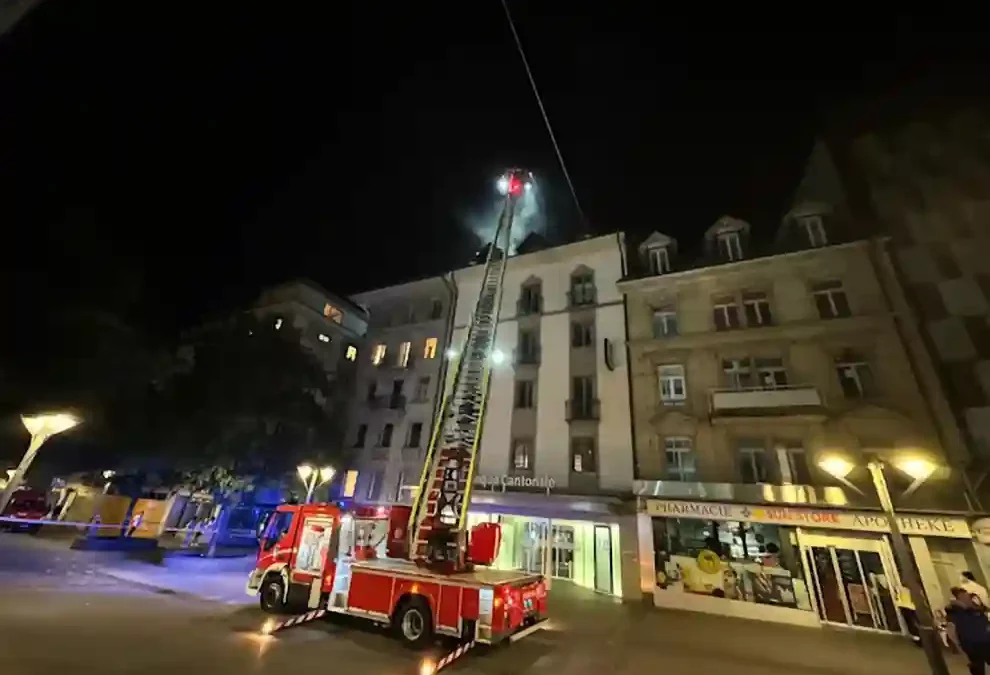 Brand in der Innenstadt von Freiburg