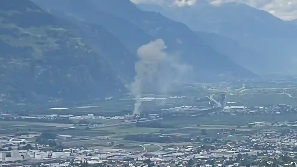 Vétroz VS – Brand in der Industriezone Botza