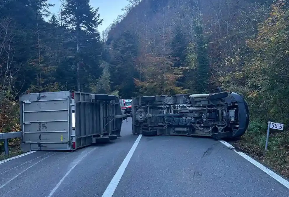 OW – Viehtransporter verunfallt