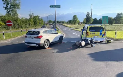 Sennwald SG – Verletzter Motorradfahrer nach Verkehrsunfall
