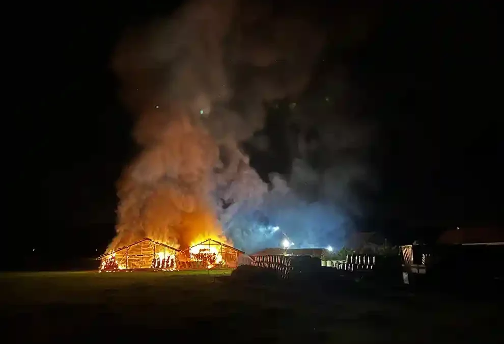 Gränichen AG –  Lagerhallen niedergebrannt