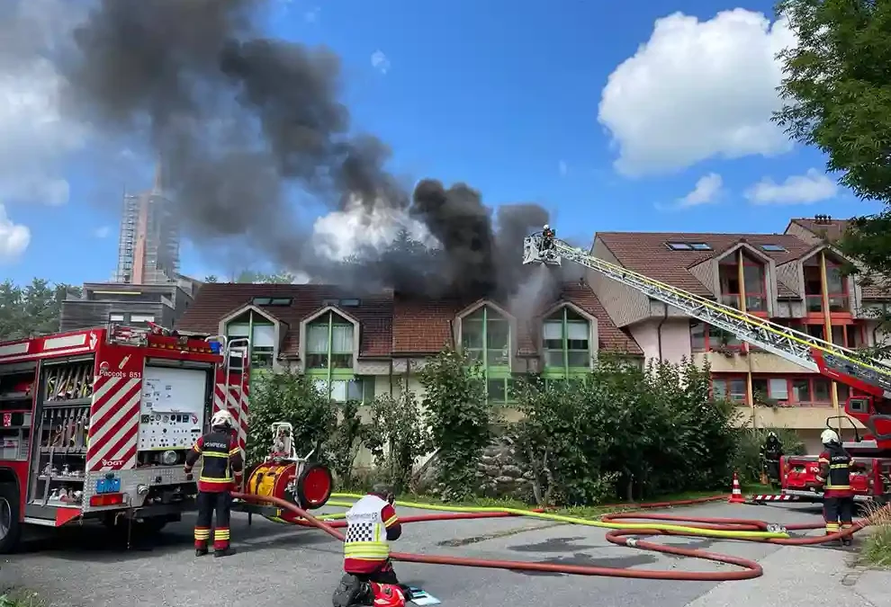 Freiburg – Brand eines Gebäudes in Châtel-St-Denis