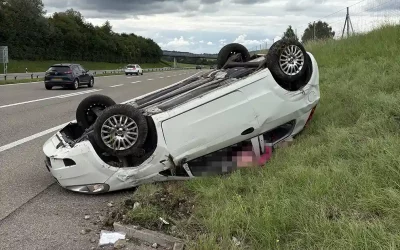Wängi TG – Selbstunfall auf der Autobahn